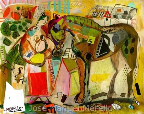 Peinture Moderne  dans le XXI sicle. Le Cheval et le Taureau dans la Peinture contemporaine  dans le 21 sicle. Tauromachies Modernes  Actuels. Torero et Matador. Art Moderne  Paris.